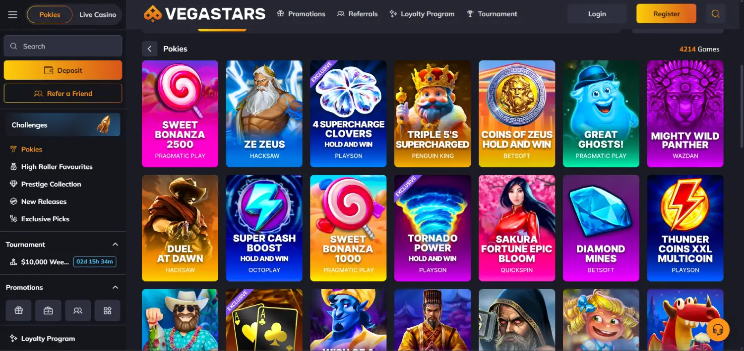 vegasstars casino-page